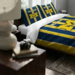 Michigan Wolverines Stripe Style Bedding Set Best Selling