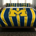 Michigan Wolverines Stripe Style Bedding Set Best Selling