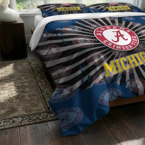 Michigan Wolverines Sunburst Splatter Bedding Set Fashion Forward