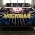 Michigan Wolverines Sunburst Splatter Bedding Set Best Selling