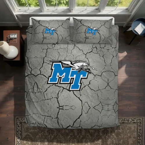Middle Tennessee Blue Raiders Cracked Texture Bedding Set Best Selling