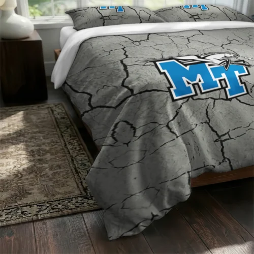 Middle Tennessee Blue Raiders Cracked Texture Bedding Set Fashion Forward