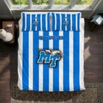 Middle Tennessee Blue Raiders Stripe Style Bedding Set Best Selling