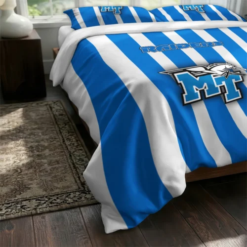 Middle Tennessee Blue Raiders Stripe Style Bedding Set Fashion Forward
