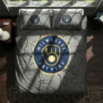 Milwaukee Brewers Cracked Texture Bedding Set Best Selling