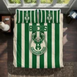 Milwaukee Bucks Stripe Style Bedding Set Best Selling