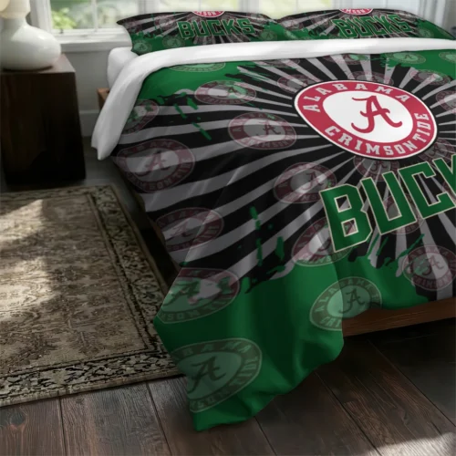 Milwaukee Bucks Sunburst Splatter Bedding Set Fashion Forward