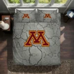 Minnesota Golden Gophers Cracked Texture Bedding Set Best Selling