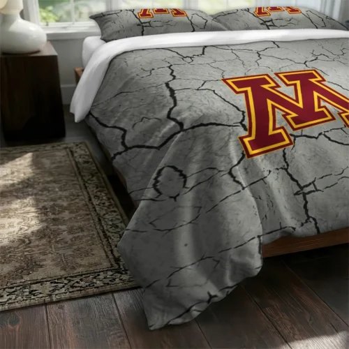 Minnesota Golden Gophers Cracked Texture Bedding Set Fashion Forward