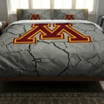 Minnesota Golden Gophers Cracked Texture Bedding Set Best Selling