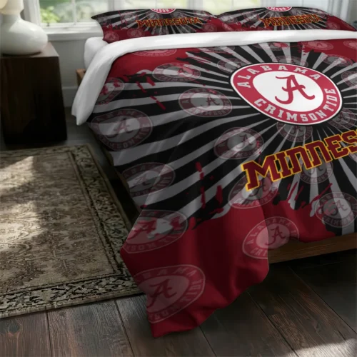 Minnesota Golden Gophers Sunburst Splatter Bedding Set Fashion Forward