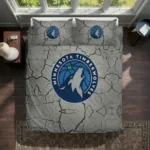 Minnesota Timberwolves Cracked Texture Bedding Set Best Selling
