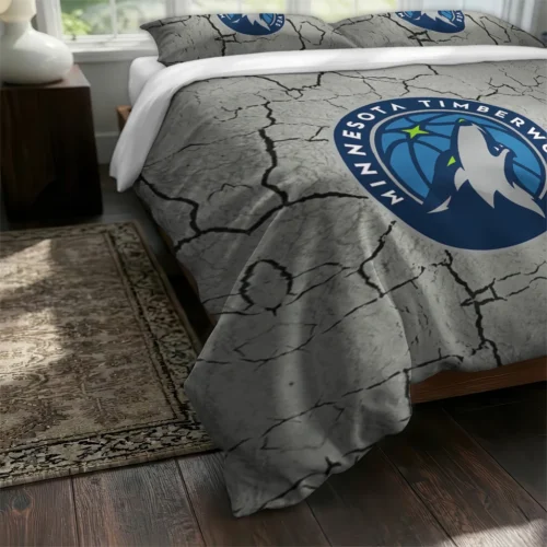 Minnesota Timberwolves Cracked Texture Bedding Set Fashion Forward