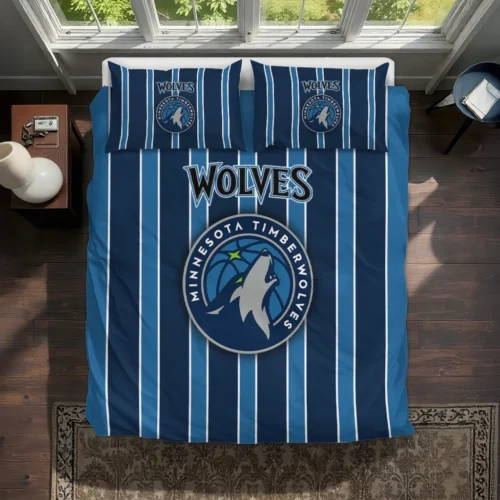 Minnesota Timberwolves Stripe Style Bedding Set Best Selling