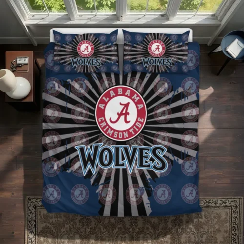 Minnesota Timberwolves Sunburst Splatter Bedding Set Best Selling