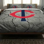 Minnesota Twins Cracked Texture Bedding Set Best Selling