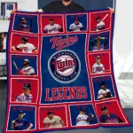 Minnesota Twins Quilt Blanket Legends Red Blue