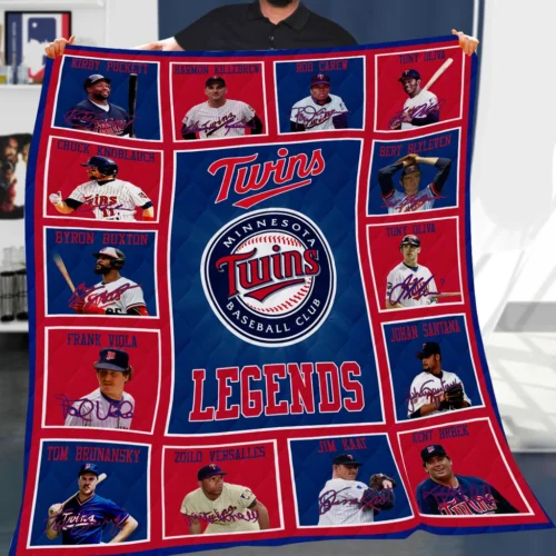 Minnesota Twins Quilt Blanket Legends Red Blue