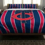 Minnesota Twins Stripe Style Bedding Set Best Selling
