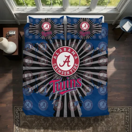 Minnesota Twins Sunburst Splatter Bedding Set Best Selling