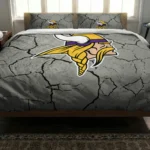 Minnesota Vikings Cracked Texture Bedding Set Best Selling