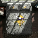 Minnesota Vikings Cracked Texture Bedding Set Best Selling