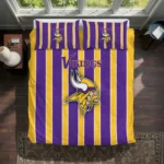 Minnesota Vikings Stripe Style Bedding Set Best Selling