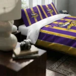 Minnesota Vikings Stripe Style Bedding Set Best Selling