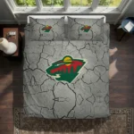 Minnesota Wild Cracked Texture Bedding Set Best Selling