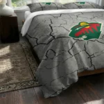 Minnesota Wild Cracked Texture Bedding Set Best Selling