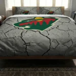 Minnesota Wild Cracked Texture Bedding Set Best Selling
