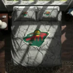 Minnesota Wild Cracked Texture Bedding Set Best Selling