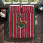 Minnesota Wild Stripe Style Bedding Set Best Selling