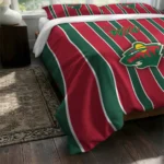 Minnesota Wild Stripe Style Bedding Set Best Selling
