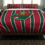 Minnesota Wild Stripe Style Bedding Set Best Selling