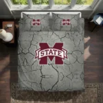 Mississippi State Bulldogs Cracked Texture Bedding Set Best Selling