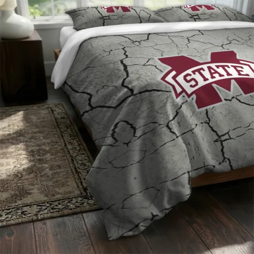 Mississippi State Bulldogs Cracked Texture Bedding Set Fashion Forward