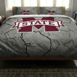 Mississippi State Bulldogs Cracked Texture Bedding Set Best Selling