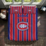 Montreal Canadiens Bedding Set - Stripe Style Red Blue 1 Montreal Canadiens Stripe Style Bedding Set Best Selling