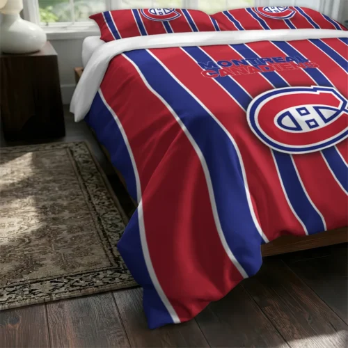 Montreal Canadiens Stripe Style Bedding Set Fashion Forward
