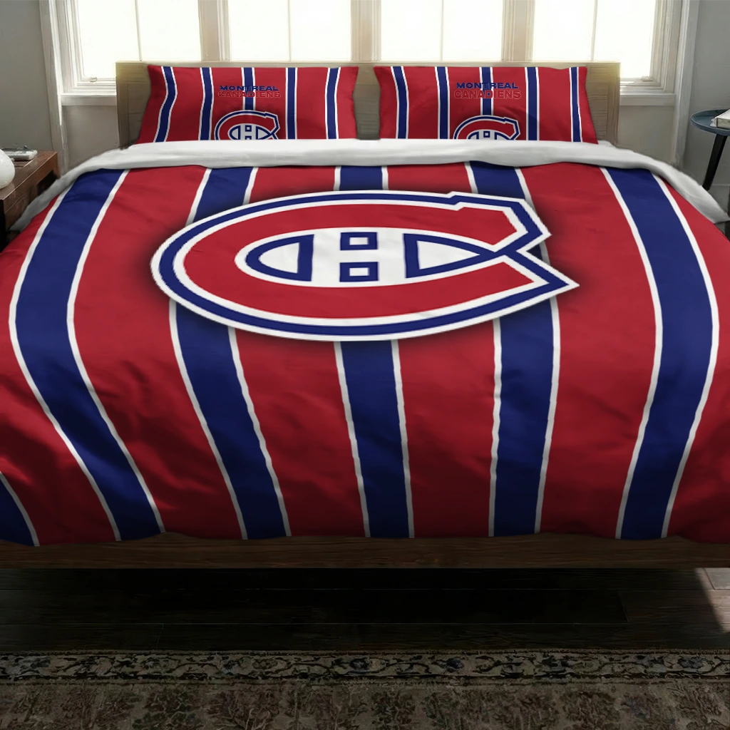 Montreal Canadiens Stripe Style Bedding Set Latest Model Montreal Canadiens Stripe Style Bedding Set Latest Model