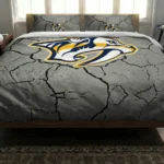 Nashville Predators Cracked Texture Bedding Set Best Selling