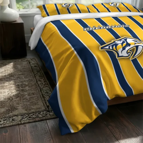 Nashville Predators Stripe Style Bedding Set Fashion Forward