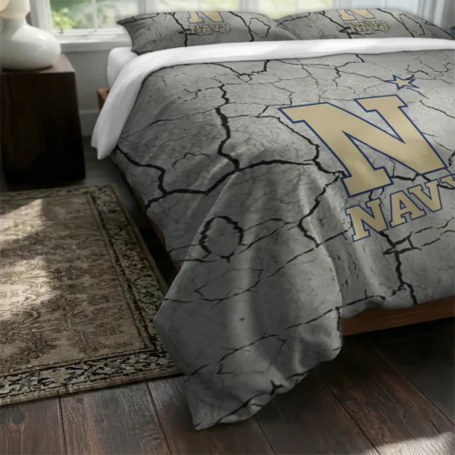 Navy Midshipmen Cracked Texture Bedding Set Fashion Forward