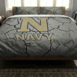 Navy Midshipmen Cracked Texture Bedding Set Best Selling