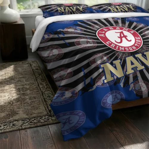 Navy Midshipmen Sunburst Splatter Bedding Set Fashion Forward