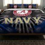 Navy Midshipmen Sunburst Splatter Bedding Set Best Selling