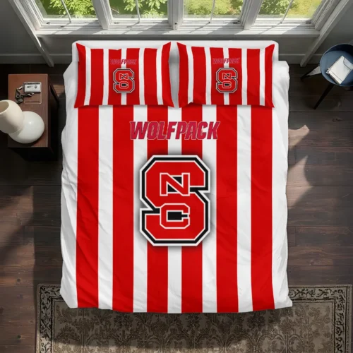 Nc State Wolfpack Stripe Style Bedding Set Best Selling