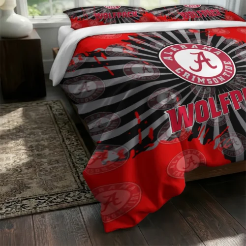 Nc State Wolfpack Sunburst Splatter Bedding Set Fashion Forward