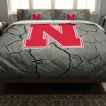 Nebraska Cornhuskers Cracked Texture Bedding Set Best Selling
